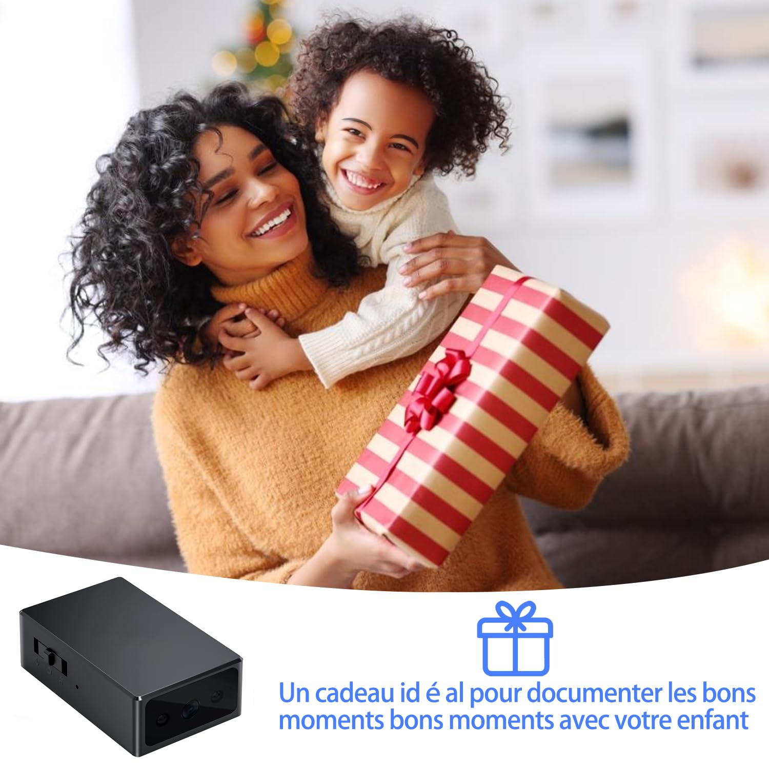 Caméra de surveillance intérieure/extérieure-Caméra cachée-Caméra HD 1080P, caméra mini-Convient pour le domicile,le bureau,la surveillance des animaux de compagnie et des enfants (sans WiFi)