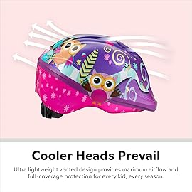Schwinn Classic Toddler Bike Helmet for Boys Girls Age 3-5 Years Old, Suggested Fit 48-52 cm, Dial Fit, Full Range Padding, Extended Lower Shell, Integrated Visor, Crazy Owl