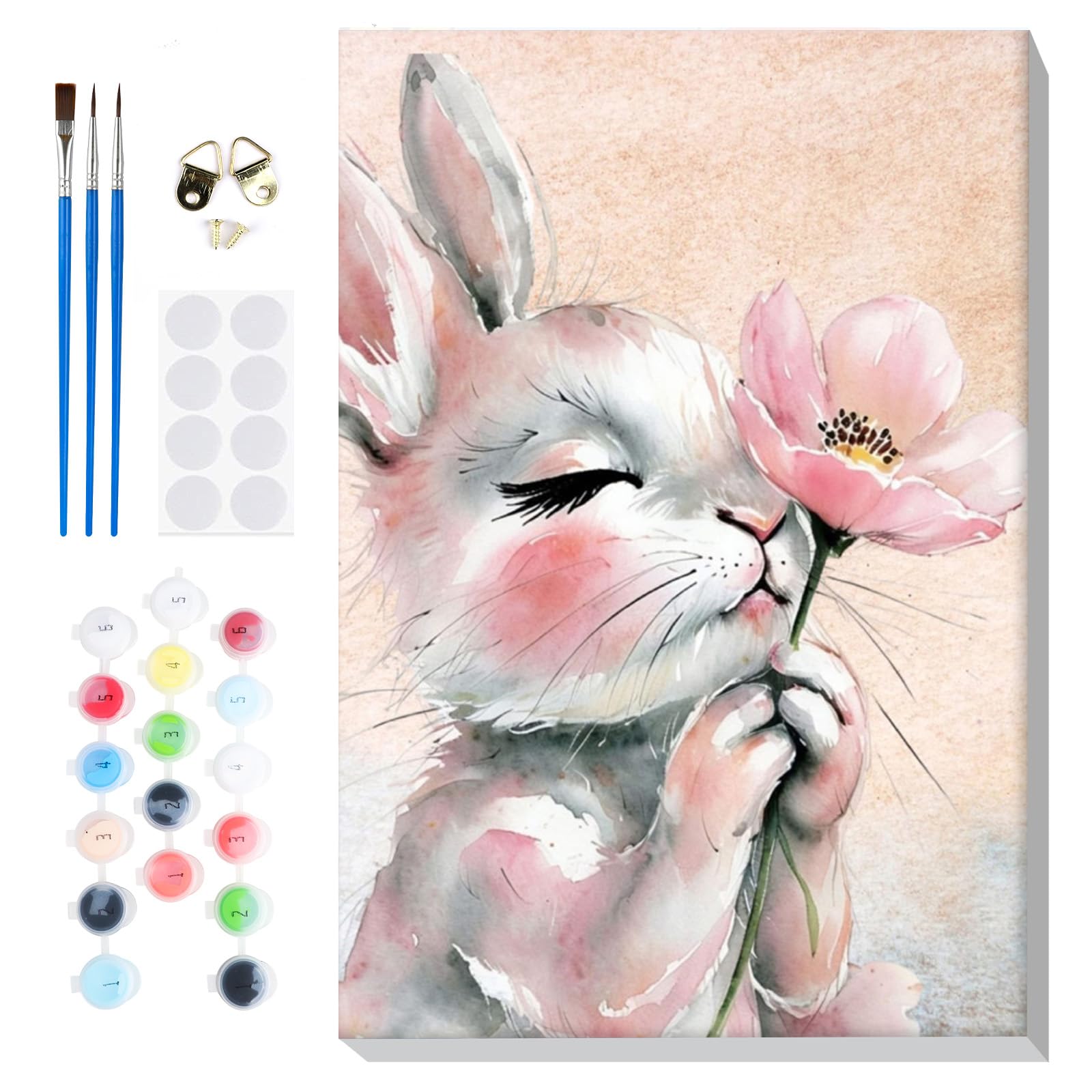 Lxmsja Pintar por Numeros Pato Adultos con Marco, DIY Cuadros para Pintar Pascua Colorear por Números Lienzos, Pintura Acrilica Manualidades Adulto Decoracion Hogar Pared 20x30cm — view 17