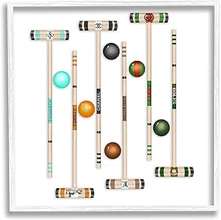 Stupell Industries Trendy Luxury Fashion Brand Croquet Game Mallets Framed Wall Art, Design by Ziwei Li