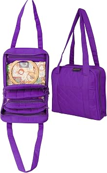 Yazzii Oval Craft Organizer Bag - Portable Organizer - Arts & Crafts Storage Bag Organizer - Multipurpose Storage Organizer for Quilting, Needlework, Knitting, Sewing, Applique & Jewelry