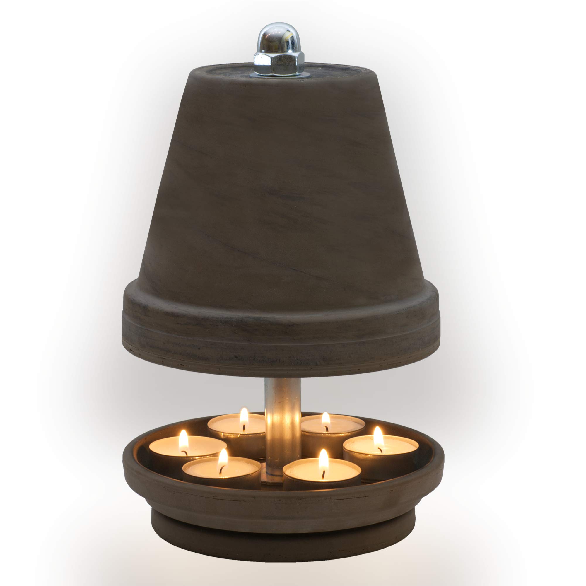 NTS-Serie-Basalt- B-L-16 6 TEELICHTER, Teelichtlampe in Basalt-Grau/Schwarz von Hornet-Products Die Teelichtofen - Manufaktur