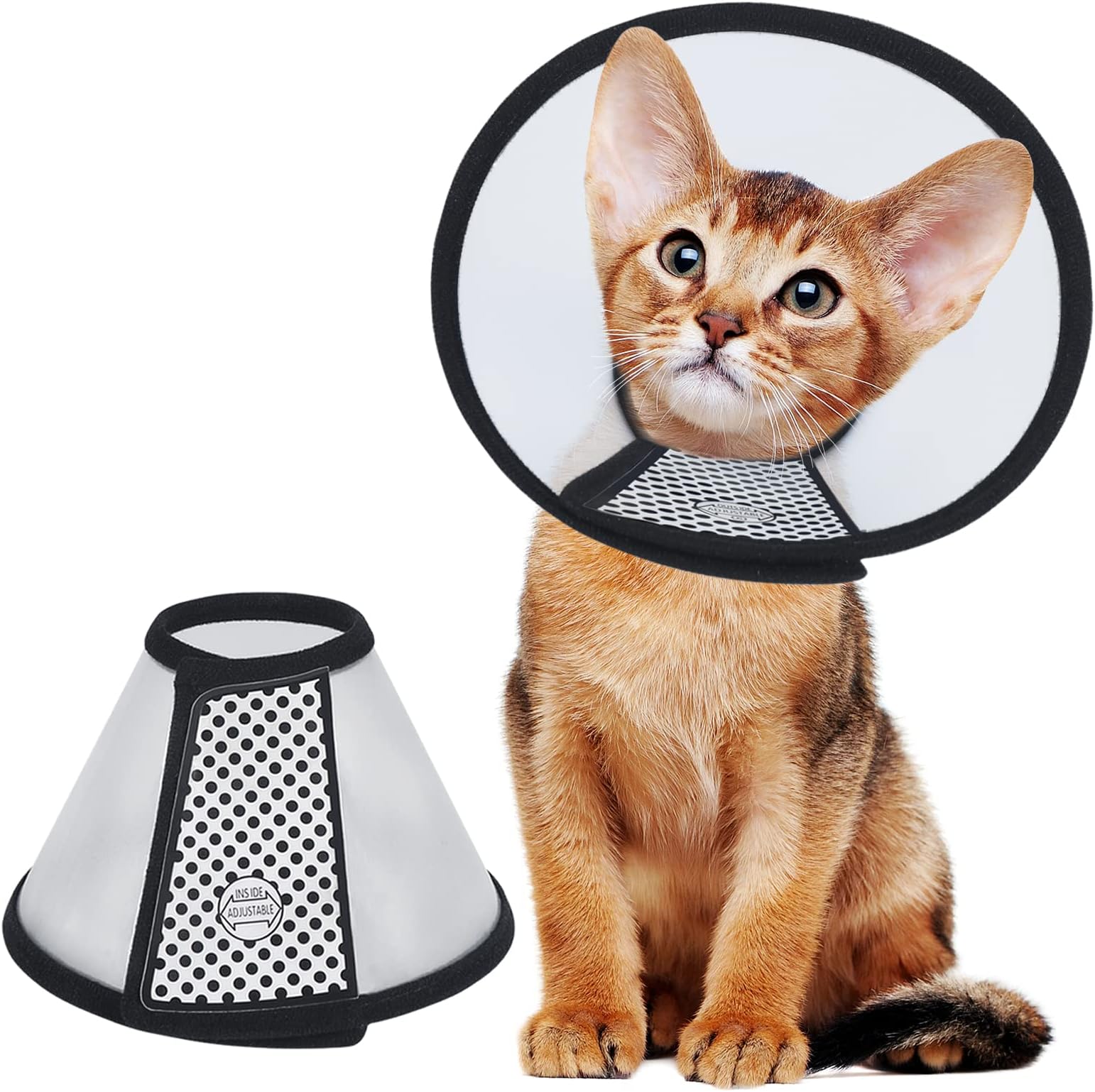 Cat Cone Dog Cone Collar Soft Dotted Recovery Collar After Surgery for Cats Kitten