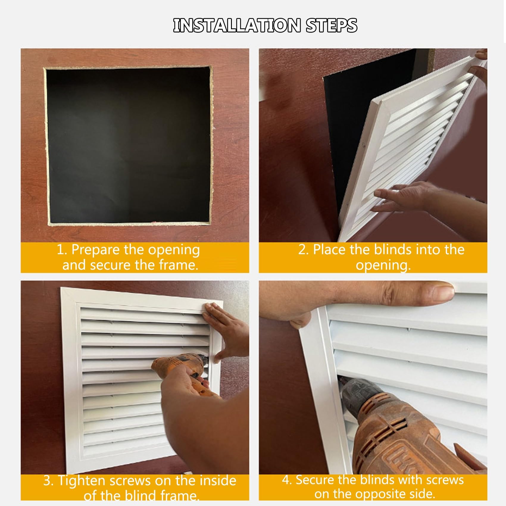 Schwerkraftklappen Entlüftungsabdeckung aus Aluminium Wasserdicht Rostfrei | Wand Lüftungsgitter Externe Lüftungsabdeckung für Elektro und Sanitärinstallationen, Trockner(60x40cm/24x16in)