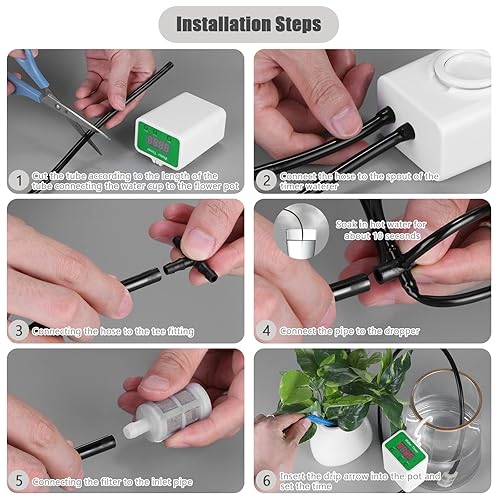 Miniatura 4 de Sistema de riego automático para plantas en maceta, kit de riego por goteo con temporizador, dispositivos de riego automático de plantas, pantalla