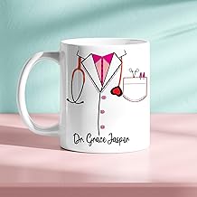 Personalized Doctor Coat design with Your Customize Name Ceramic Coffee Mug (330ml). For Doctors, Surgeons, Medico, Dr. & Medical Students. Best Gifts for Birthdays, Graduation, and Special Occasions.