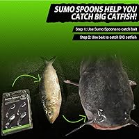 Vista 3 de Cuchara Sumo – Cuchara de cebo para pesca de gato, bajo blanco, lubina rayada y otros peces cebo, 1 5/8 pulgadas