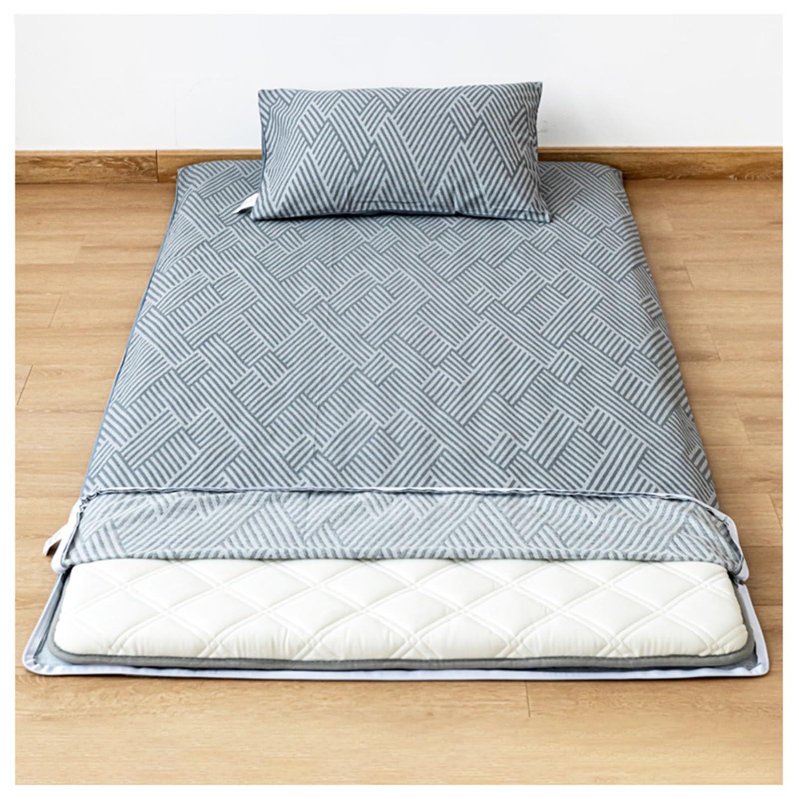 Housse De Futon Japonaise for Matelas De Sol, Housse De Futon Japonaise À Fermeture Éclair, Housse De Matelas De Sol, Coton, Lavable en Machine(Stripes,80x190cm/32x75in)