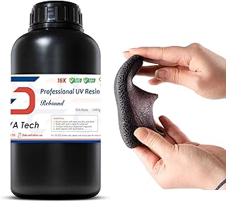 Siraya Tech Rebound 55A Black – Fast-Rebound 3D Printing Resin, High Elasticity, 55A Shore Hardness, Flexible & Shock-Absorbing – for Prototyping, Industrial & Consumer Applications (1kg)