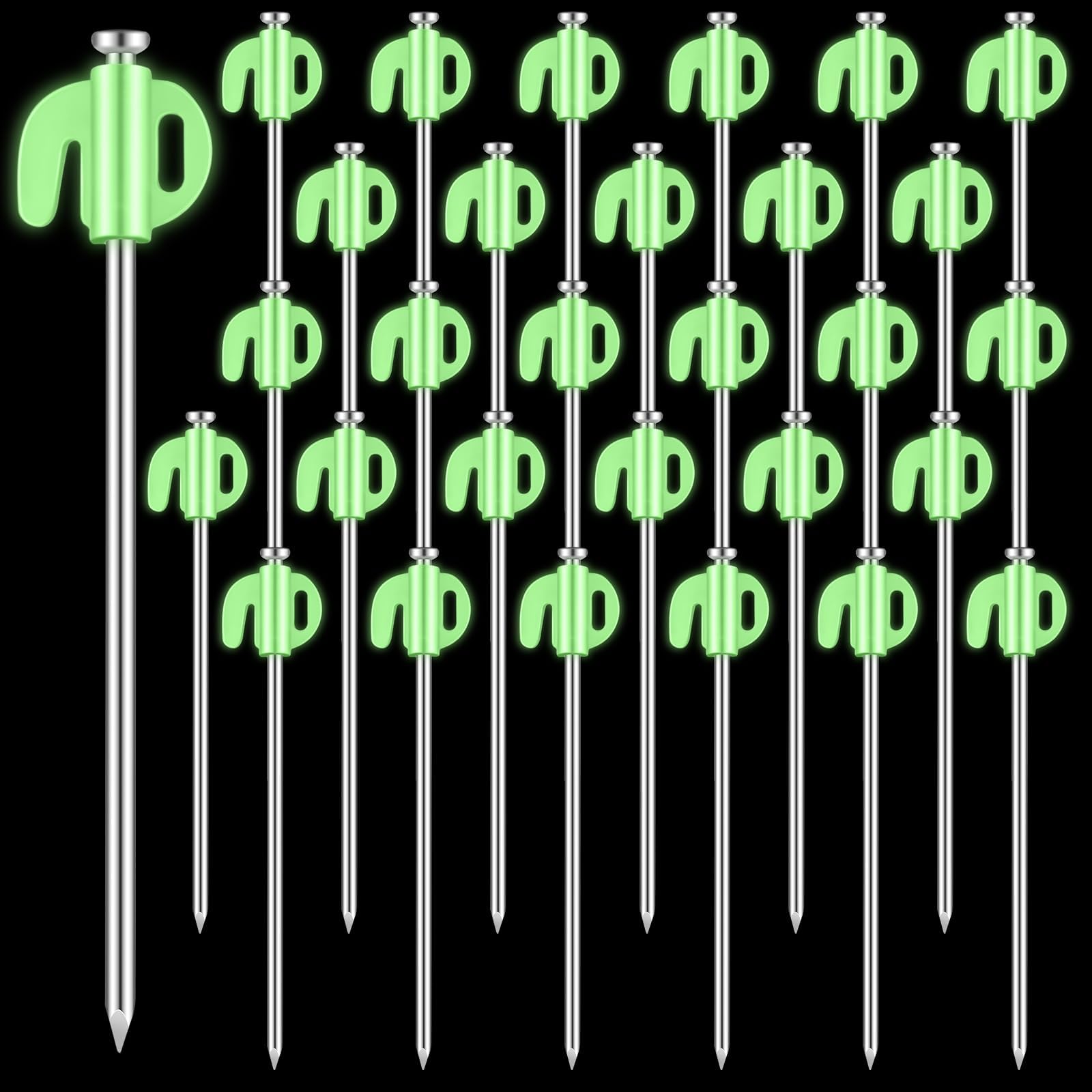Zonon Glow in The Dark Tent Stakes Bulk 7.9 Inch Long