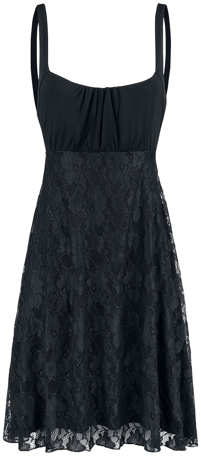 EMP Mujer Vestido Negro Falda de Encaje