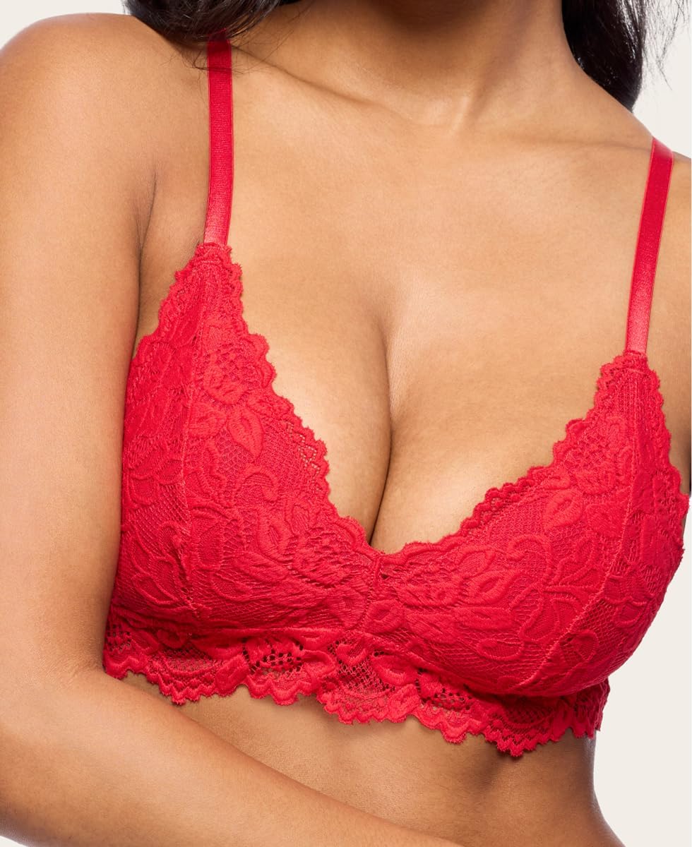 Katie Triangle Bralette for Women, Unpadded and Unlined Wireless Bra, Perfect Adjustable Everyday Lace Lingerie - Image 5