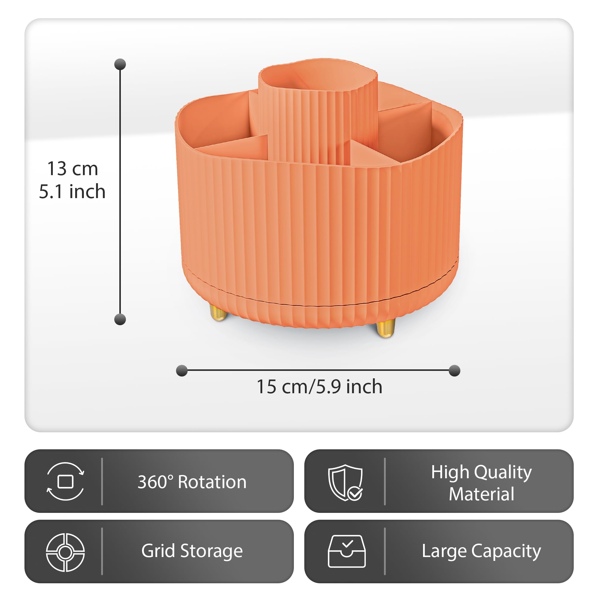 Veki 360°Rotating Makeup Brush Holder Organizer - Image 3