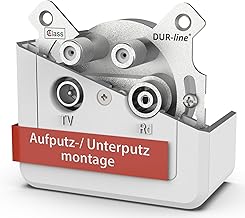 DUR-line Antenna Socket 4-Hole Satellite Cable TV DVB-T Radio Unicable Suitable for Surface-Mounted and Flush-Mounted (End Socket, Digital Suitable)
