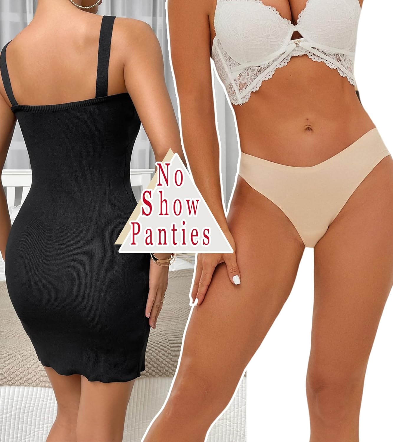 FINETOO 6 Pack Sexy Underwear for Women Silky Seamless No Show Panties Ladies Lace Bikini Lightweight Cheeky Hipster - Image 3