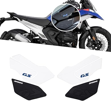 for R1300GS 2025 Modified Fuel Tank Sticker Fishbone Leg Guard Anti-Slip Anti-wear Protection Decal r1300gs 2024-2025 Motorcycle Accessories Black and White