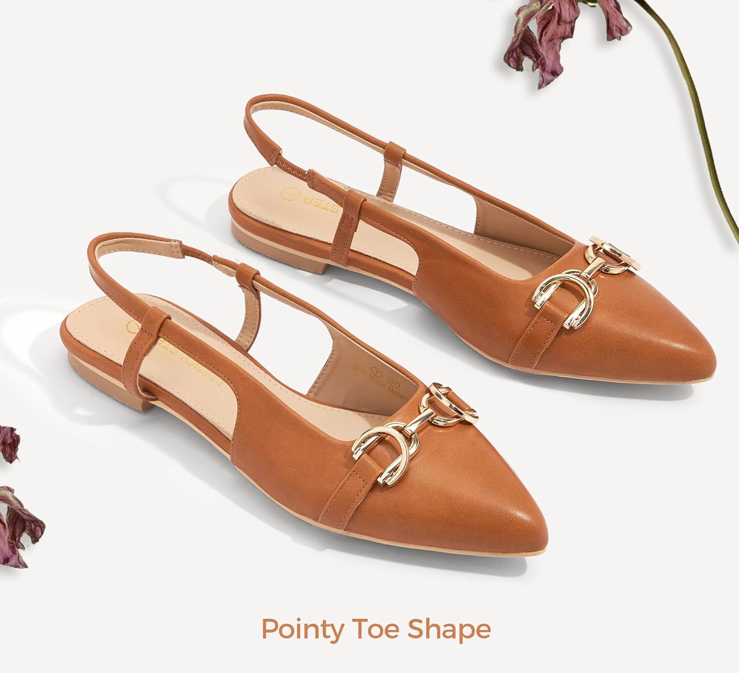 LUCKY STEP Women's Slingback Flats Pointed Toe Elegant Ballet Flat Comfortable Fashion Slip On Dressy Mule Sandals - Image 5