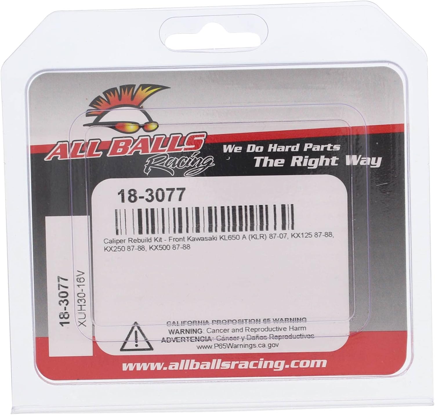 All Balls Racing 18-3077 Caliper Rebuild Kit Front Compatible with/Replacement For Kawasaki KL 650 A (KLR) 1987-2007, KX 125 1987-1988, KX 250 1987-1988, KX 500 1987-1988