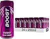 Boost Energy Drink Cherry Flavour - 24 Pack Drinks with Caffeine, Taurine and Vitamin B Carbonated Energy Drinks Gluten Free Vegan Low Calorie Fizzy Drinks Multipack 24x250ml