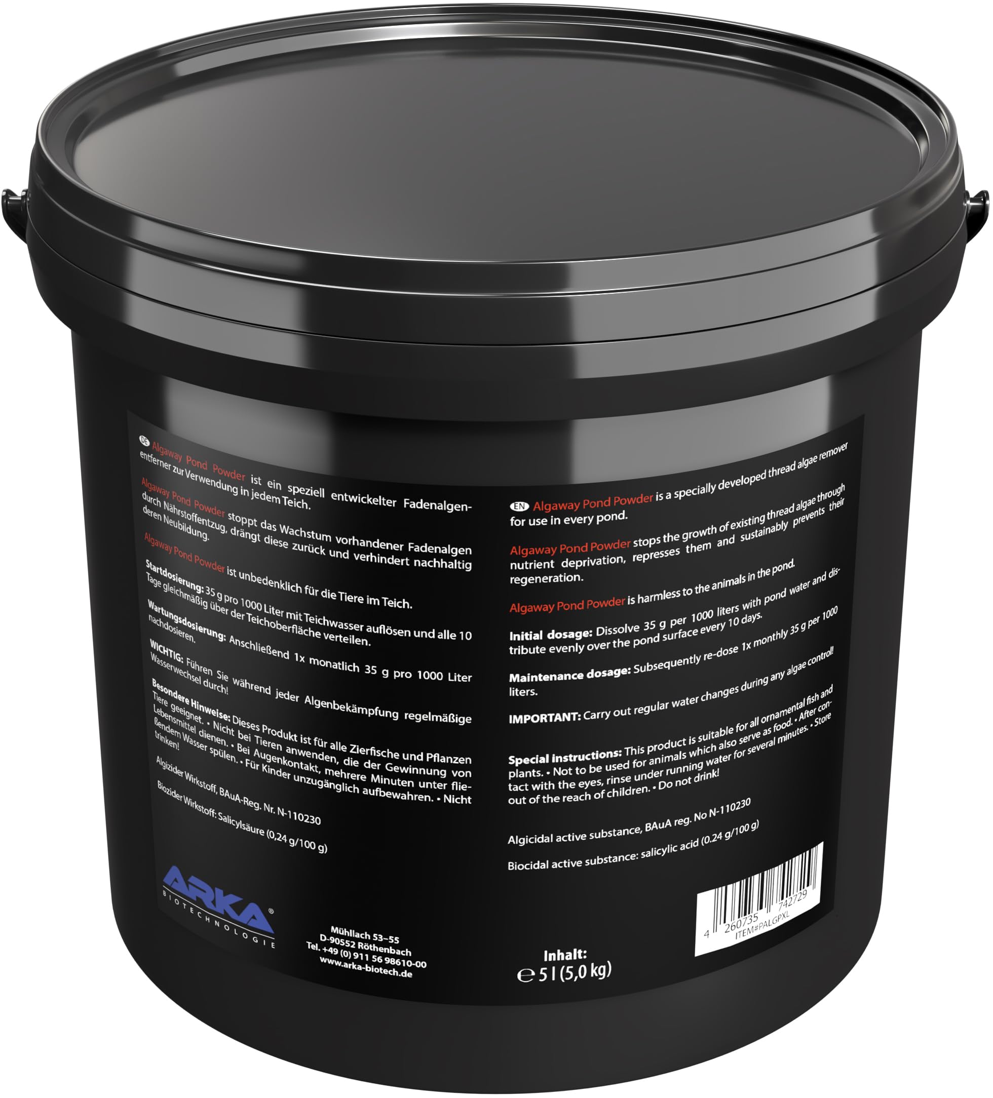 Thread Algae Remover for Ponds, ARKA AlgAway Powder 5000g, eco-friendly algae control for garden ponds, prevents regrowth - Image 2
