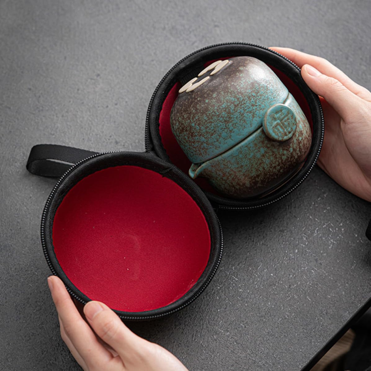 Artibetter Juego de Té de Cerámica para Adultos con Tetera China y Tazas, Diseño Japonés Sofisticado, Portátil para Viajes y Fiestas de Té, Conserva Sabor Original