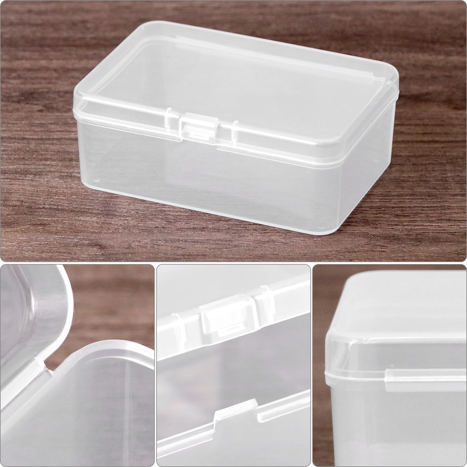 QWORK 24 Aufbewahrungsboxen Mit Klappdeckel – Organizer Für Perlen, Schmuck & Bastelbedarf