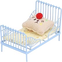 ドールハウスベッド ミニチュアベッド装飾ファイン技量1:12寝室用かわいいパターン (黄色い鳥 パターン