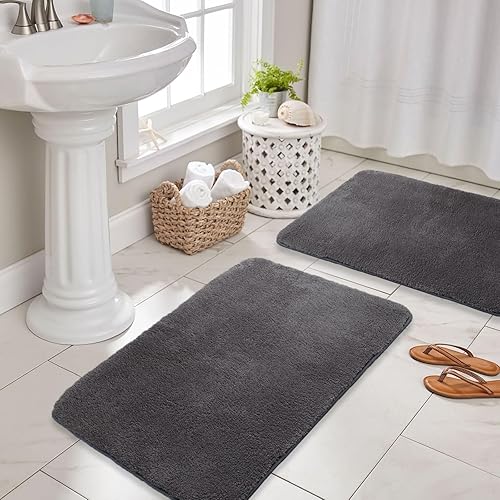 Miniatura 7 de Yancorp Shaggy - Alfombra de baño de felpa pequeña de 15 x 23 pulgadas, extra suave, lavable a máquina, alfombra de baño absorbente de microfibra