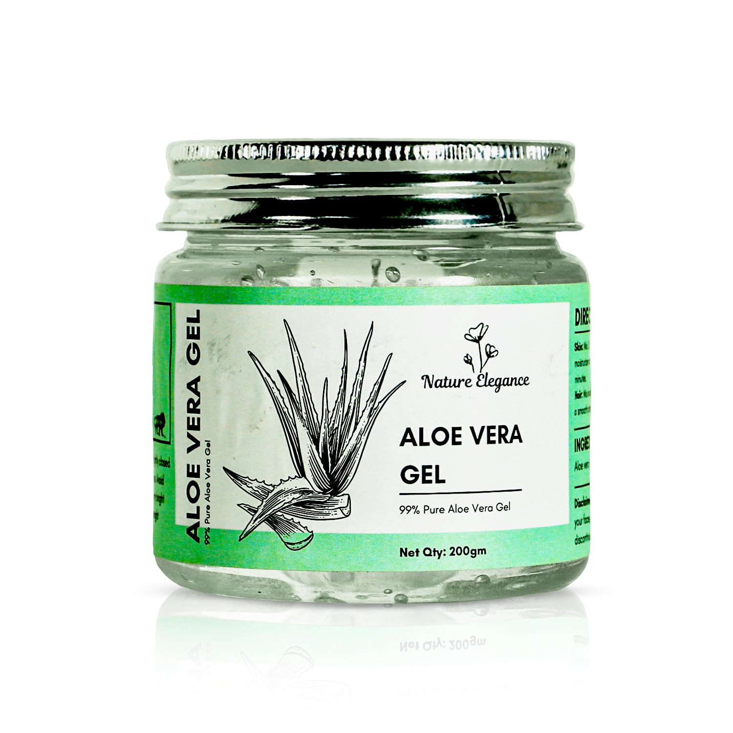 Nature Elegance 99% Pure Aloe Vera Gel – 200g | Natural Moisturizer for Face, Skin & Hair | Hydrating & Soothing Gel for Dry Skin, Acne, Sunburn, Scalp & Hair Care | Multipurpose Beauty Gel