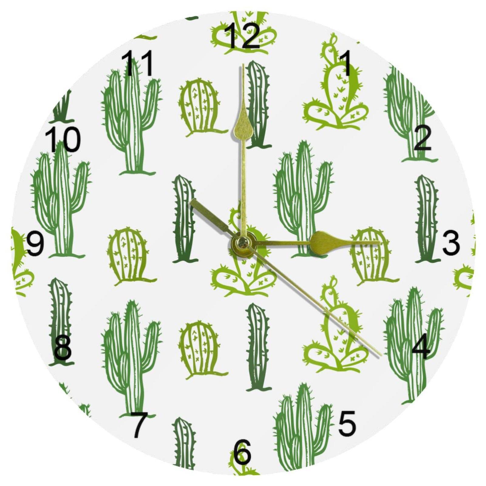 Horloge murale silencieuse quartz 25cm Cactus 01 pour salon