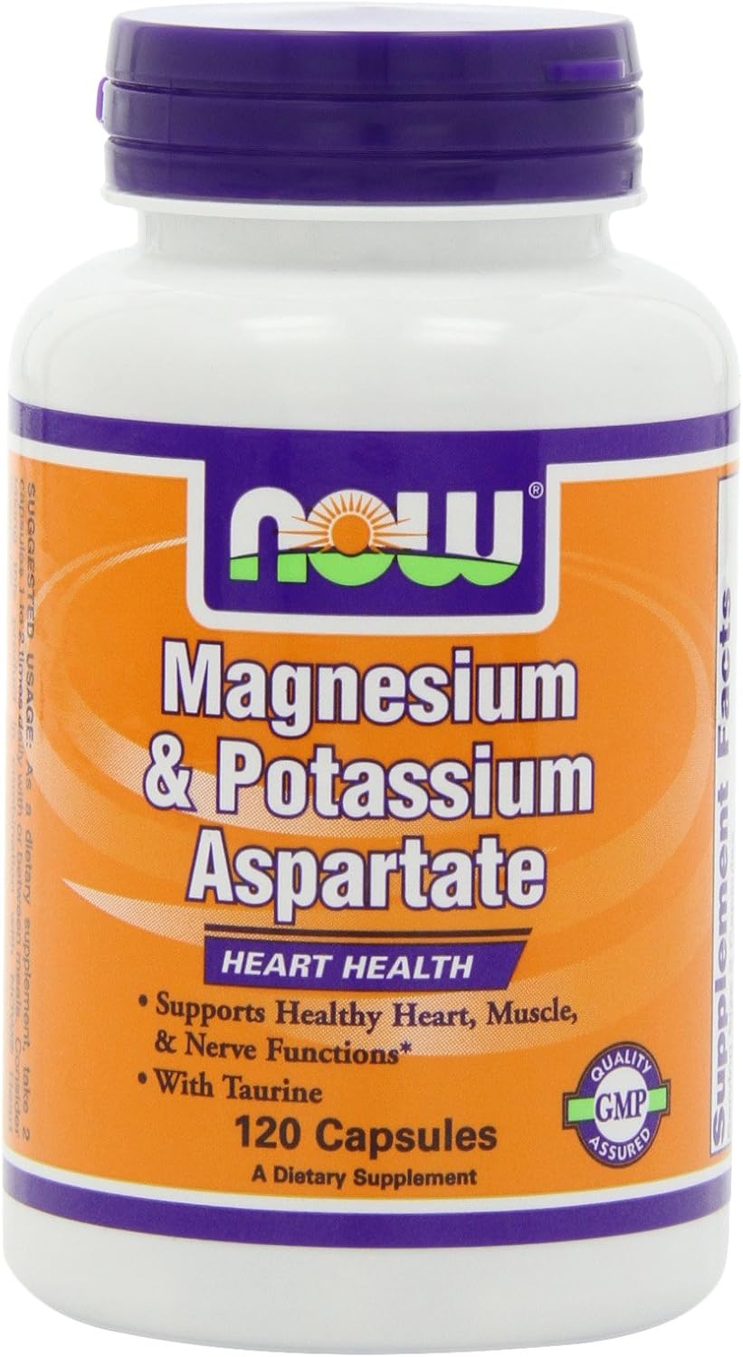 NOW Magnesium and Potassium Aspartate W/ Taurine, 120