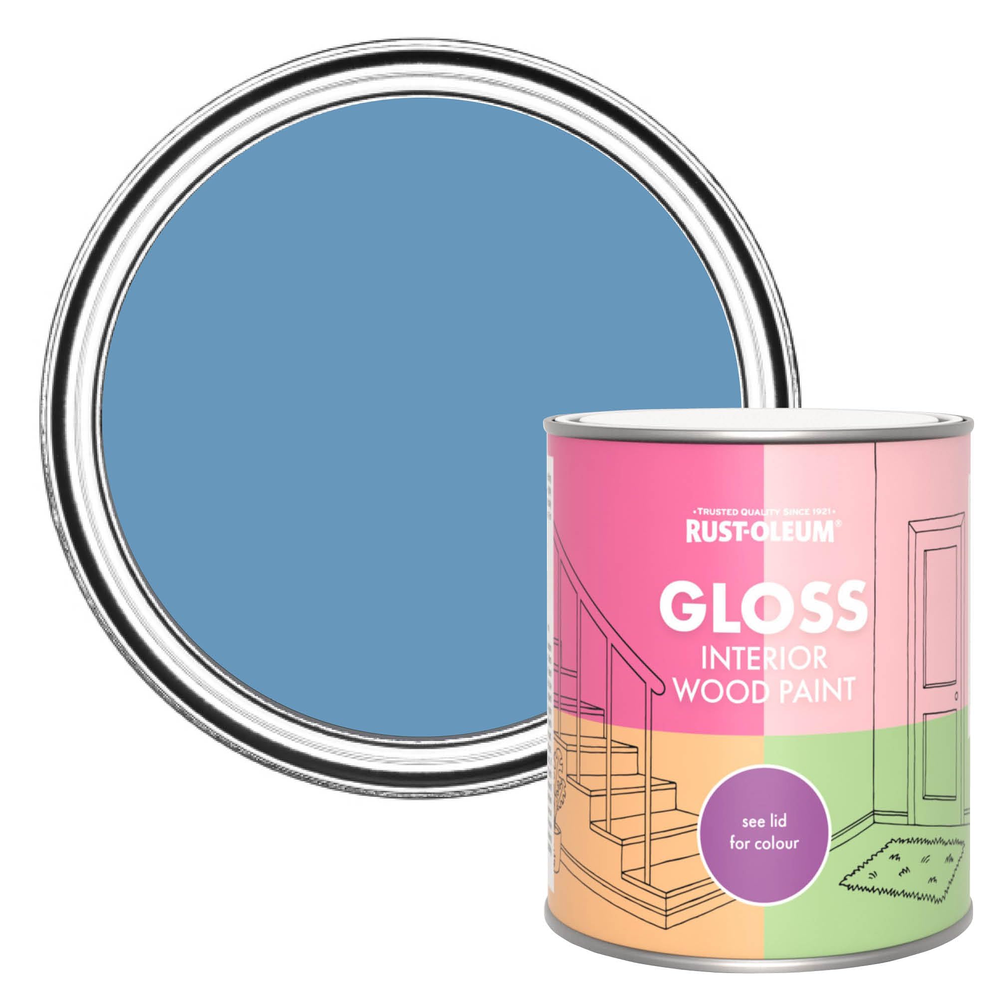 Rust-Oleum Blue Interior Wood Paint in Gloss Finish - Cornflower Blue 750ml
