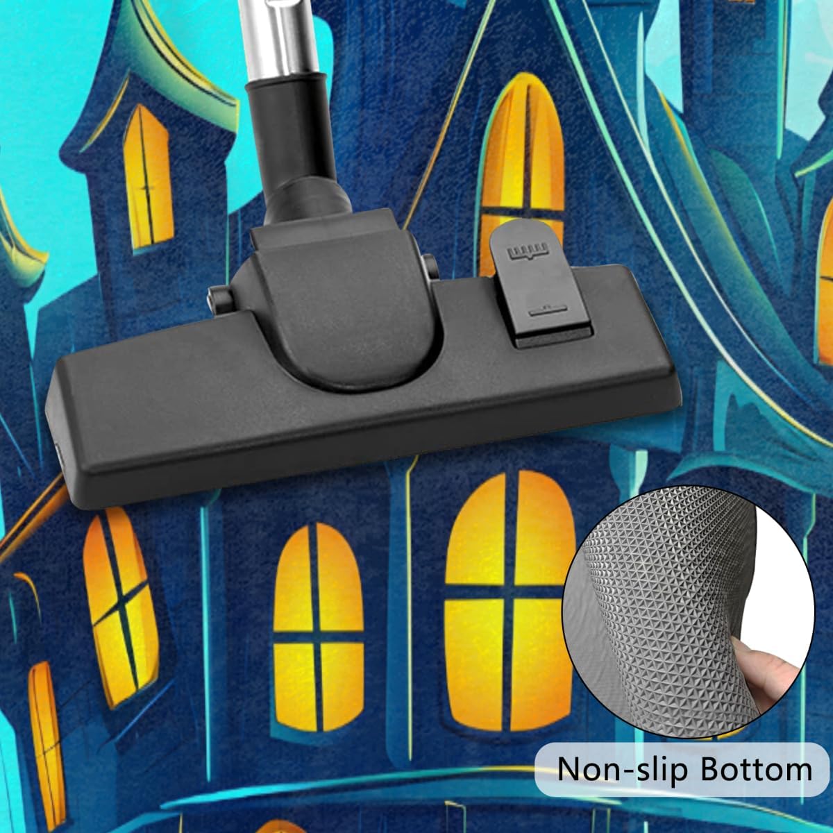 Pardick Half Round Doormat Halloween Decor House Night Semi Circle Rug Non Slip Indoor Outdoor Entrance Half Moon Rug Washable Front Floor Mat for Kitchen Bathroom Patio Fireplace Holiday Decor,A-25