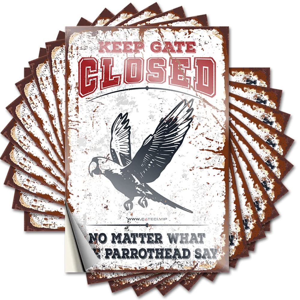 Decals Holiday Custom Stickers, Tumbler Waterproof Keep Gate Closed No Matter What The Parrothead Say for Hydro Flask | Coffee Vinyl Decals for Thankful Holiday Gift(8X12CM)