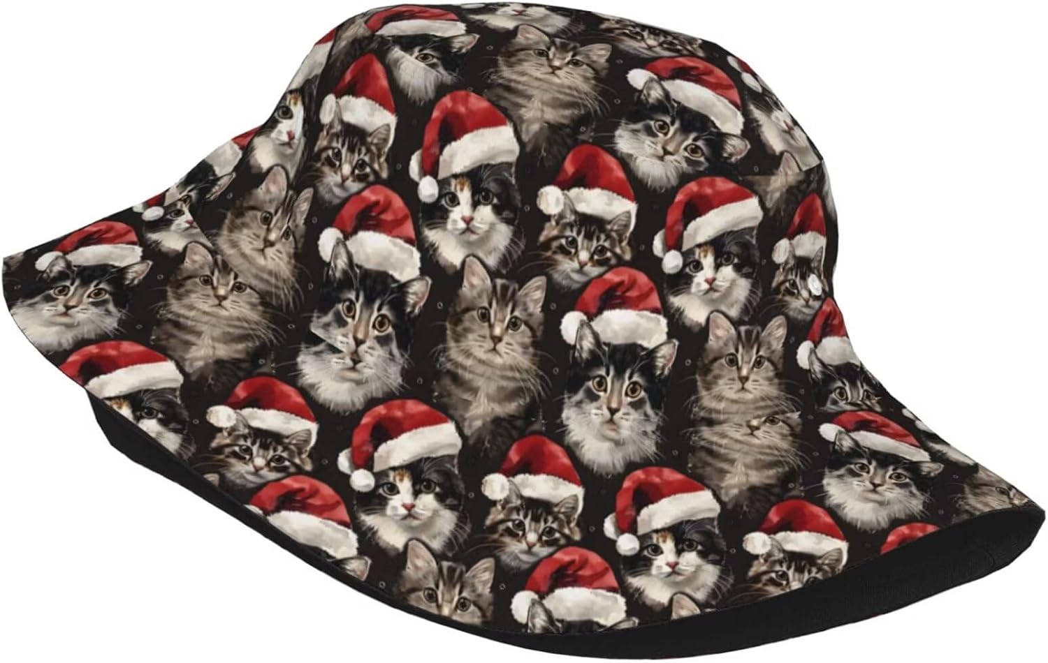 Merry Christmas Bucket Hat Xmas Hats Santa Hat Happy New Year Fisherman Hats Sun Cap for Women Men Holiday Decor - Image 2