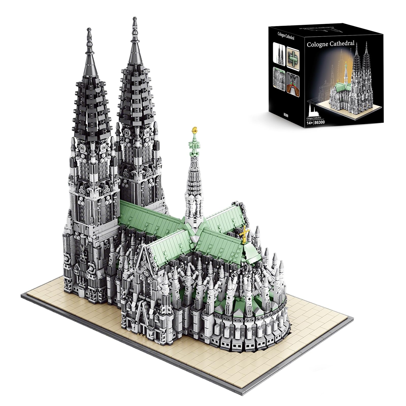 MikaBrical Kölner Dom Architektur Klemmbausteine Set - 8614 Teile Gotisches Modular Building Modell Bausatz Sammlerstück für Erwachsene, Deutsche Souvenirs und Geschenk für Männer und Frauen