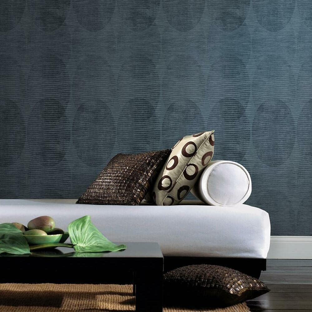 RoomMates RMK12226PLW Nikki Chu Indigo Blue Sahara Peel and Stick Wallpaper,1 roll - 20.5 inches wide x 18 feet