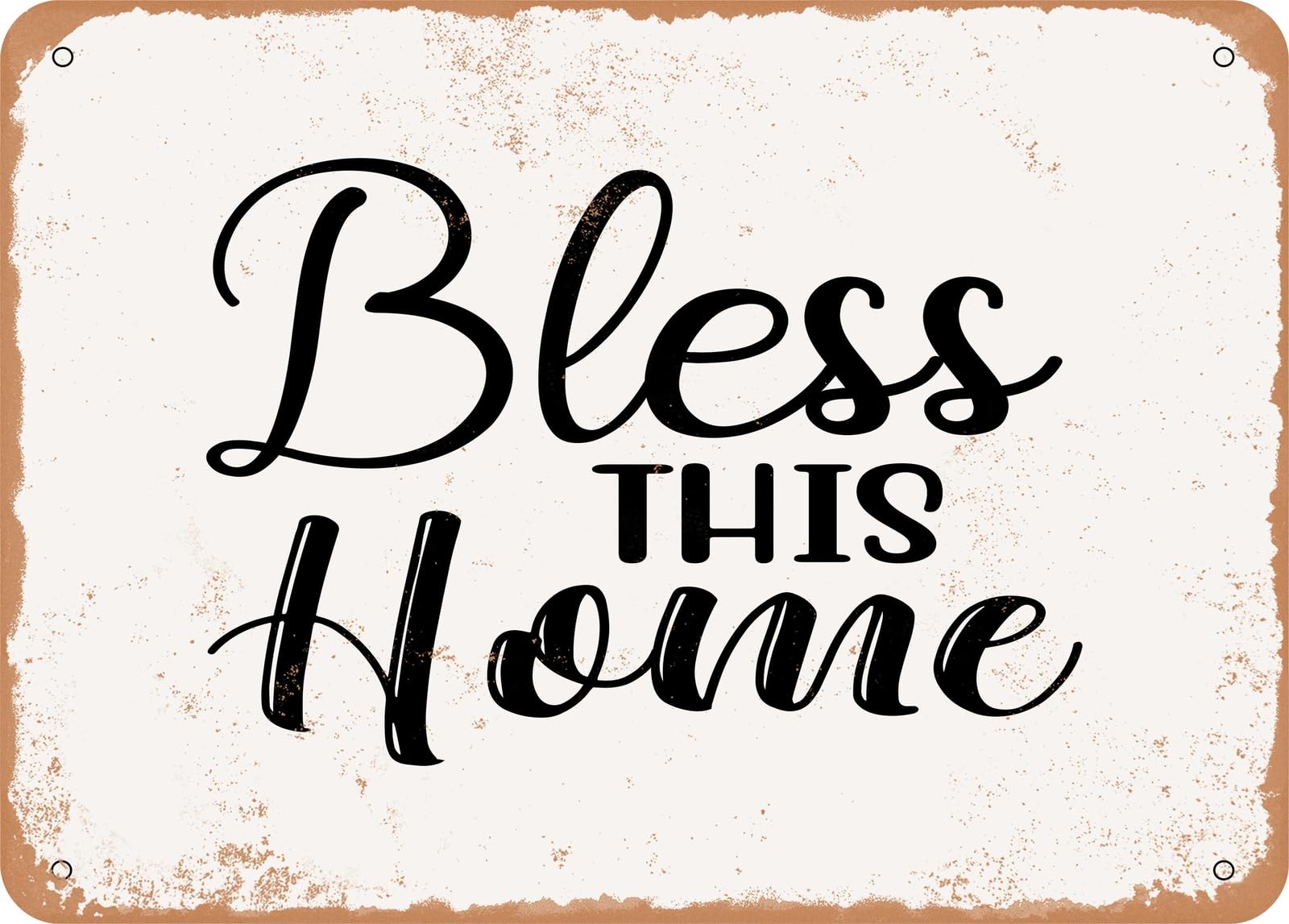 Miaomansenstore Metal Sign - Bless The Home - Vintage Look Sign Home Decor