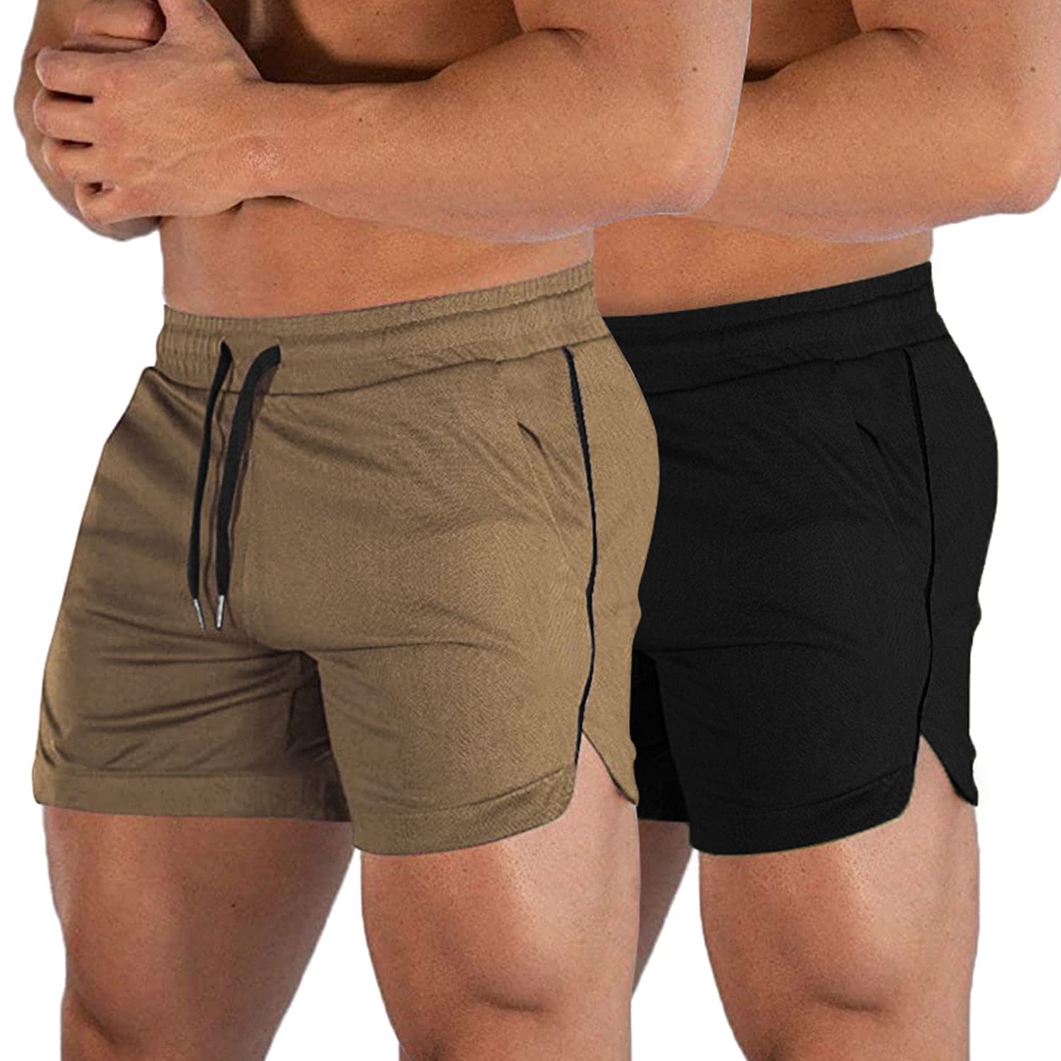 EVERWORTH Men's Athletic Shorts Gym Workout Short Shorts Casual Shorts Running Bodybuilding 5 Inch Inseam Shorts