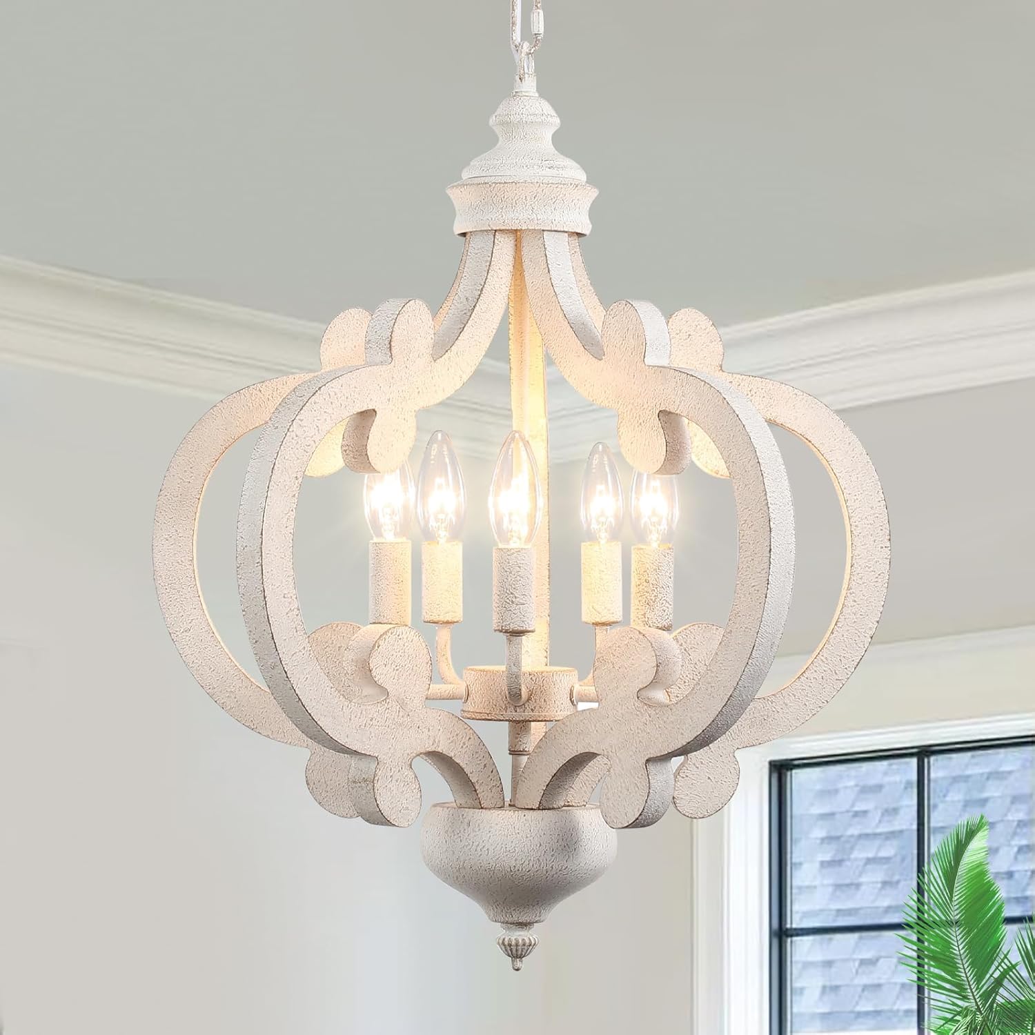 12-Light Gold Wagon Wheel Chandelier, Large 38" Modern Farmhouse Candle Chandelier, Rustic Round Metal Light Fixture for Dining Room, Living Room, Kitchen Island, Foyer, High Ceiling