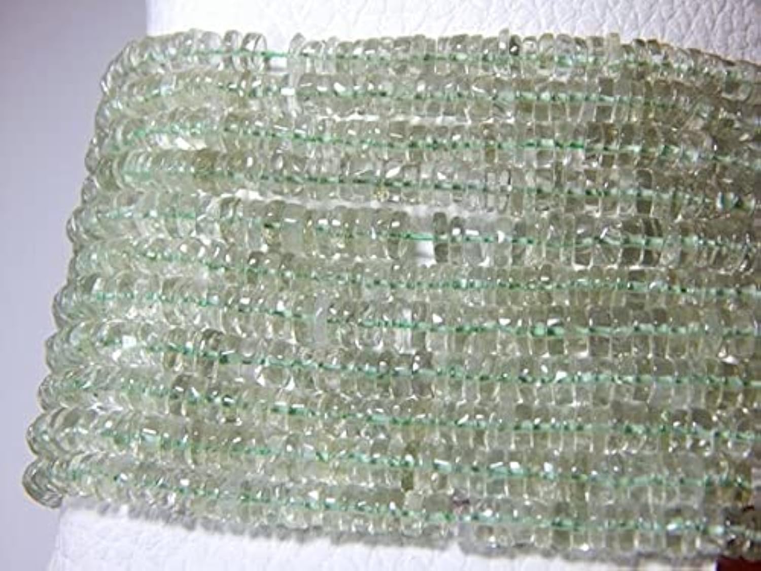 Perles améthyste verte heishi pierre naturelle verte ronde lisse 5x4.2mm fil gemme