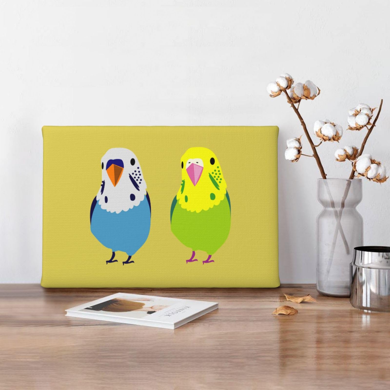 Amazon.co.jp: アートポスター フレーム 装飾画 セキセイインコ 二匹