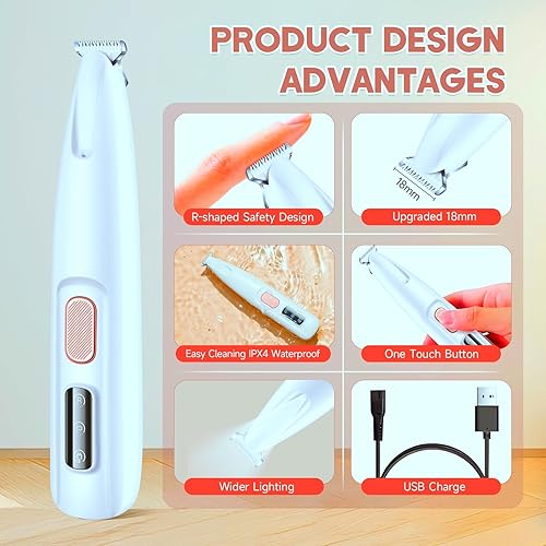 Miniatura 4 de Recortadora de patas de perro, recortadora de patas de mascotas con luz LED, cortaúñas eléctricas para perros, gatos, conejos - Afeitadora de aseo