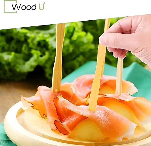 Miniatura 13 de Palillos de madera de bambú para paletas – 7 pulgadas 100 piezas palillos de dientes para aperitivos – Palillos de cóctel para frutas, Kabab