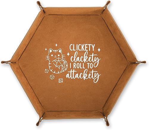 Bandeja de dados de cuero para rodar, soporte hexagonal plegable para dados de gato, accesorios de almacenamiento de dados, organizador de