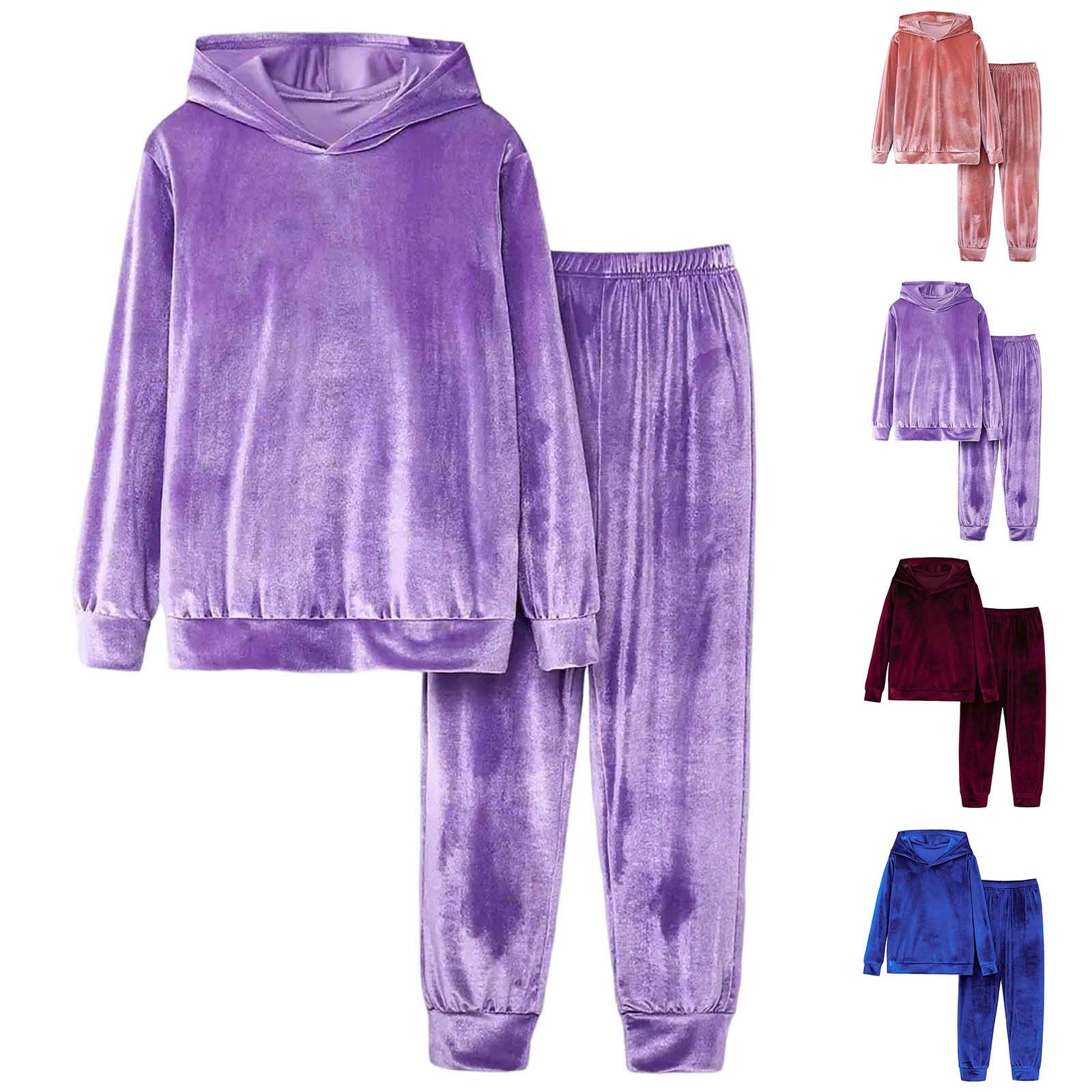 Generisch Tuta da donna in velluto, elegante, con cappuccio, da jogging, 2 pezzi, a maniche lunghe, con cappuccio, da jogging, da allenamento, per il tempo libero