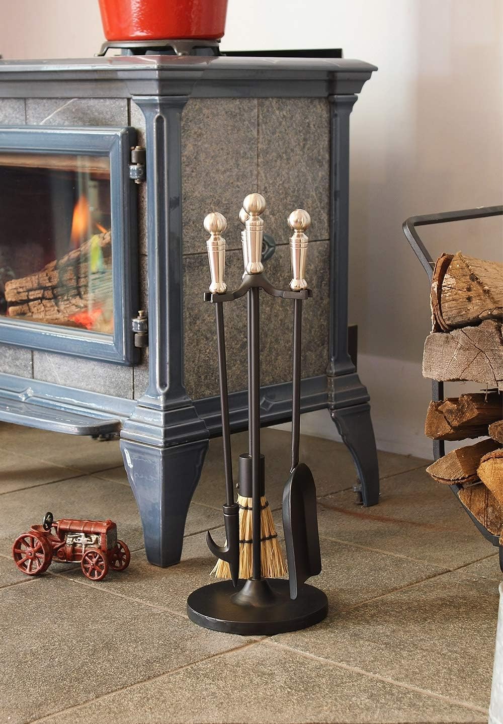 Minuteman International Holden 3-piece Mini Fireplace Stove Tool Set, Satin Nickel
