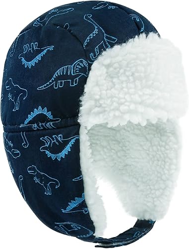 POXIMI Gorro de trampero para bebé, gorro de invierno para niños, resistente al viento, gorro de nieve para niñas, cálido con orejeras con forro de