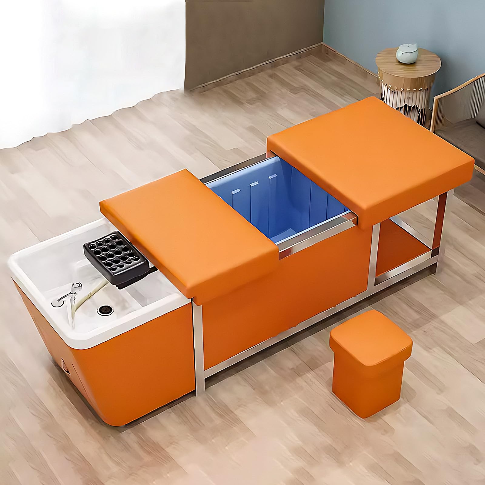 Lavabo para champú HHEvergreenEnsem, mesa de masaje, lavabo acrílico para
