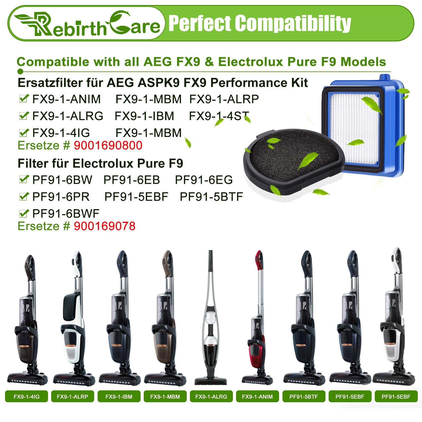 ASPK9 - Set di filtri di ricambio per aspirapolvere AEG FX9 QX9 Animal
